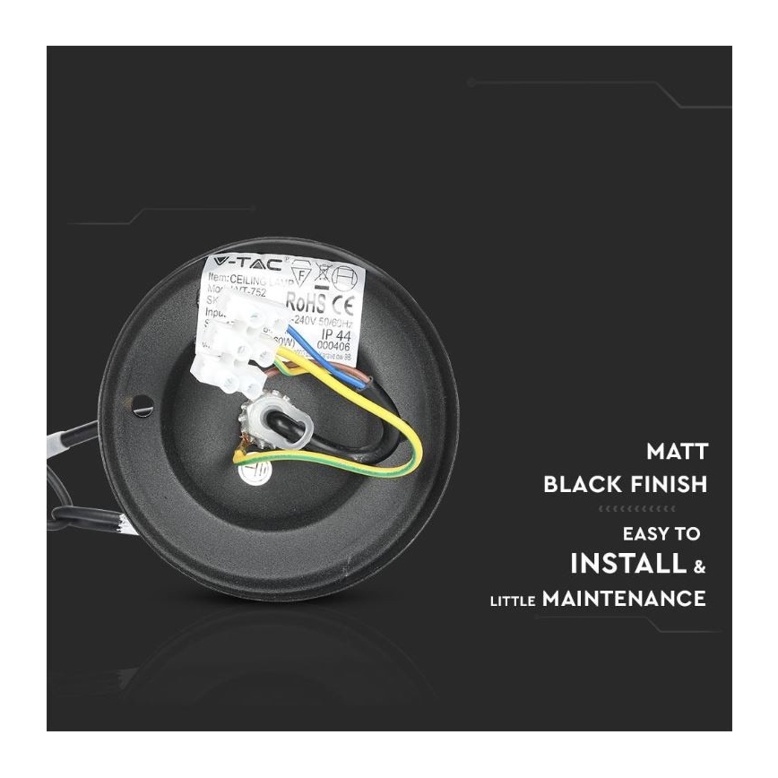 Екстериорен висящ полилей 1xE27/40W/230V IP44 черен