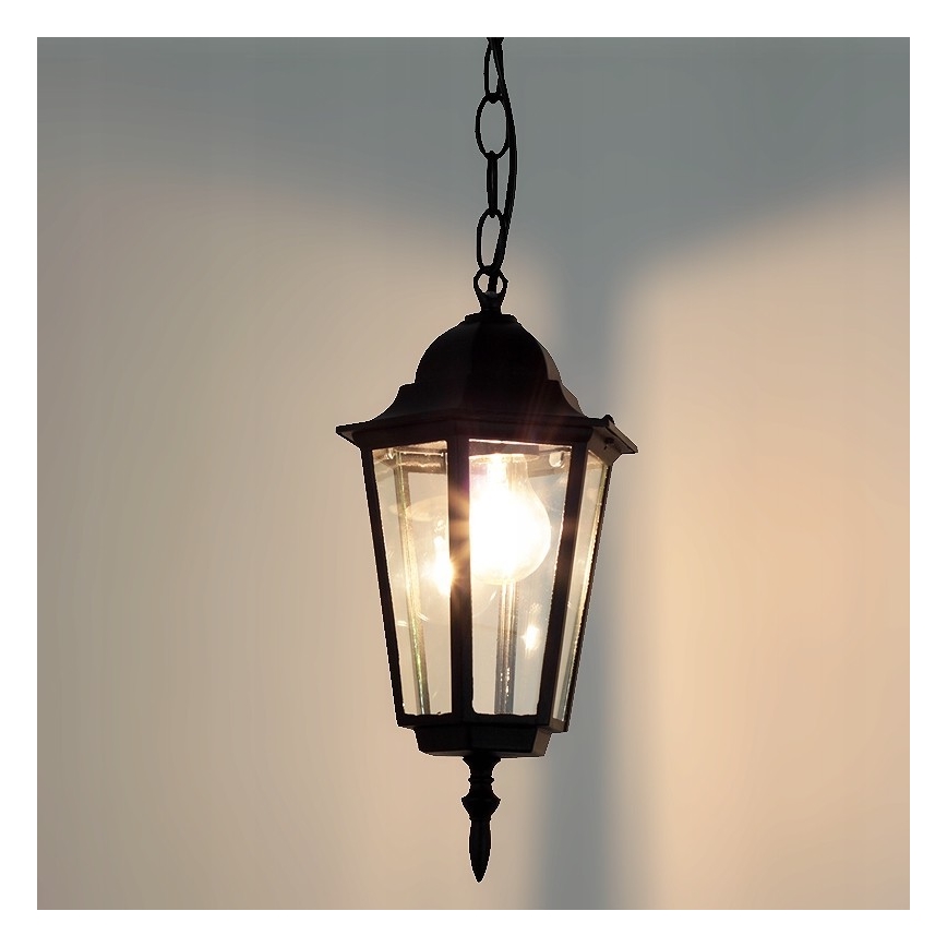 Екстериорен висящ полилей 1xE27/60W/230V черен