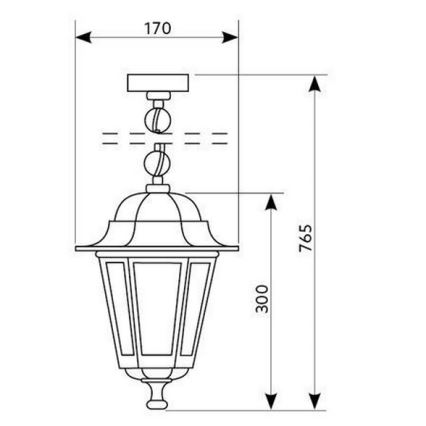 Екстериорен висящ полилей 1xE27/60W/230V златист IP44