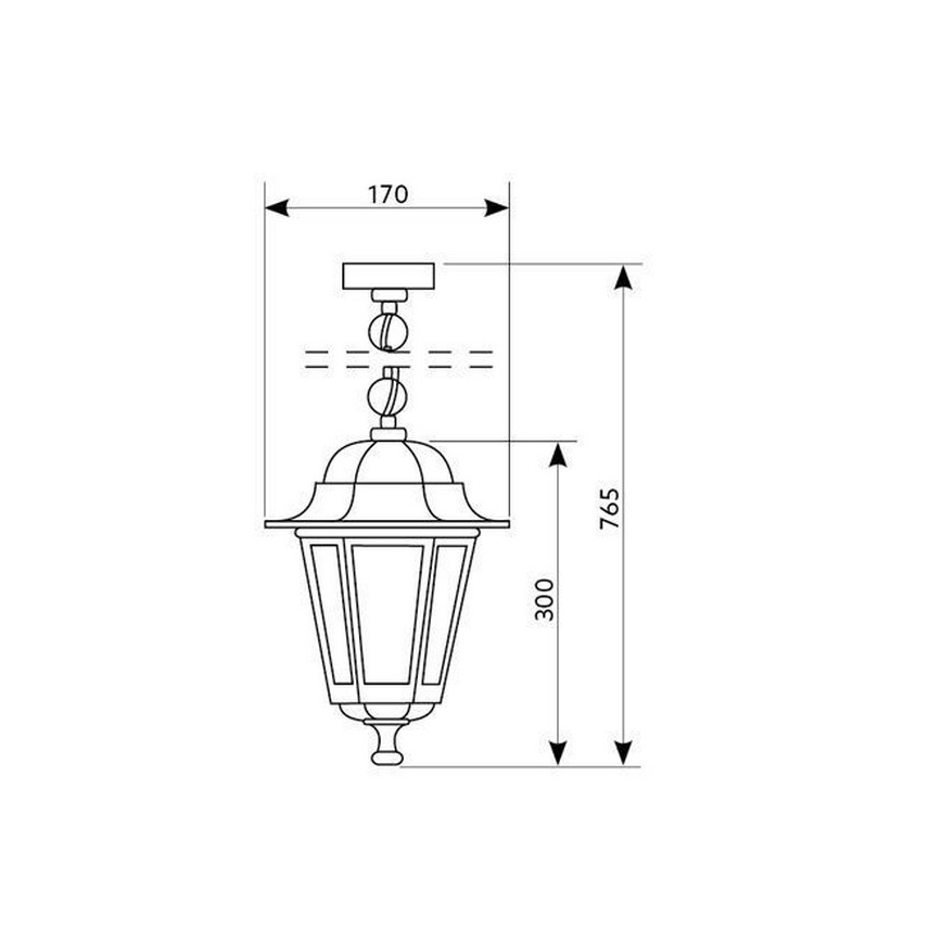Екстериорен висящ полилей 1xE27/60W/230V златист IP44