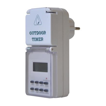 Екстериорен времеви превключвател дигитален седмичен 16A/230V IP44 200 mAh