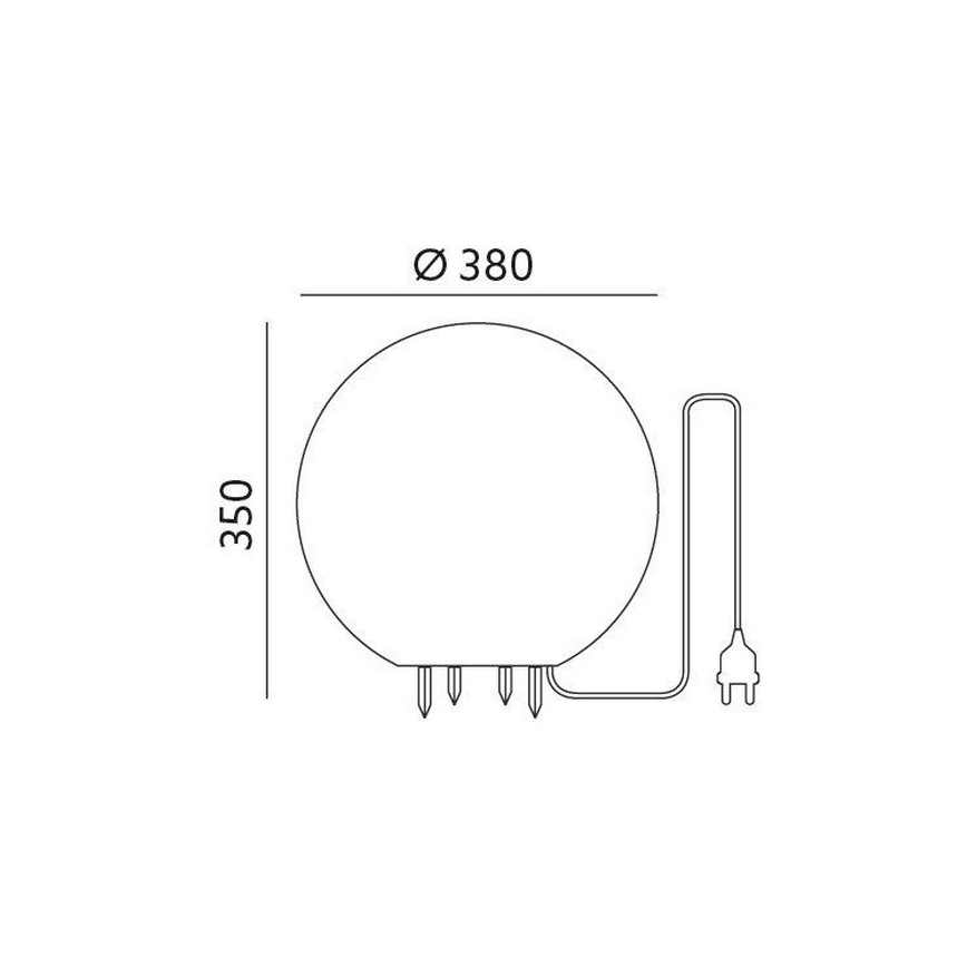 Екстериорна декоративна лампа GARDEN BALL 1xE27/40W/230V IP65 ⌀ 38 cм