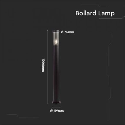 Екстериорна лампа 1xE27/18W/230V IP44 100 cm