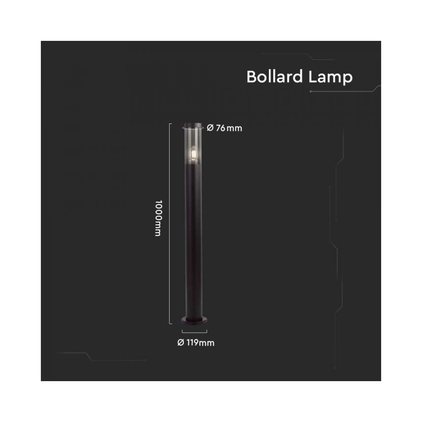 Екстериорна лампа 1xE27/18W/230V IP44 100 cm