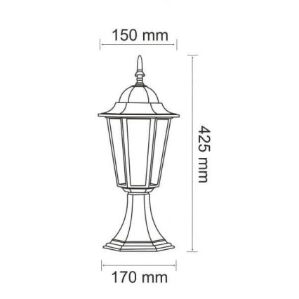 Екстериорна лампа 1xE27/20W/230V IP43 42,5 см черен