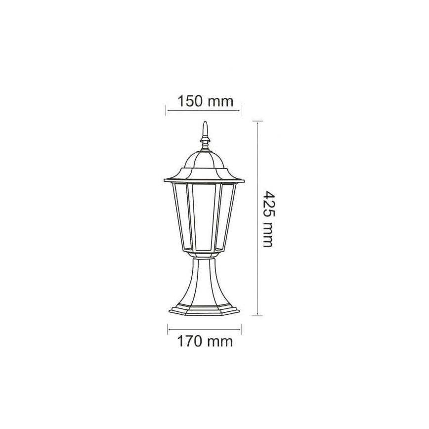 Екстериорна лампа 1xE27/20W/230V IP43 42,5 см черен