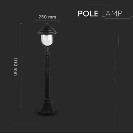 Екстериорна лампа 1xE27/60W/230V 111 см IP44