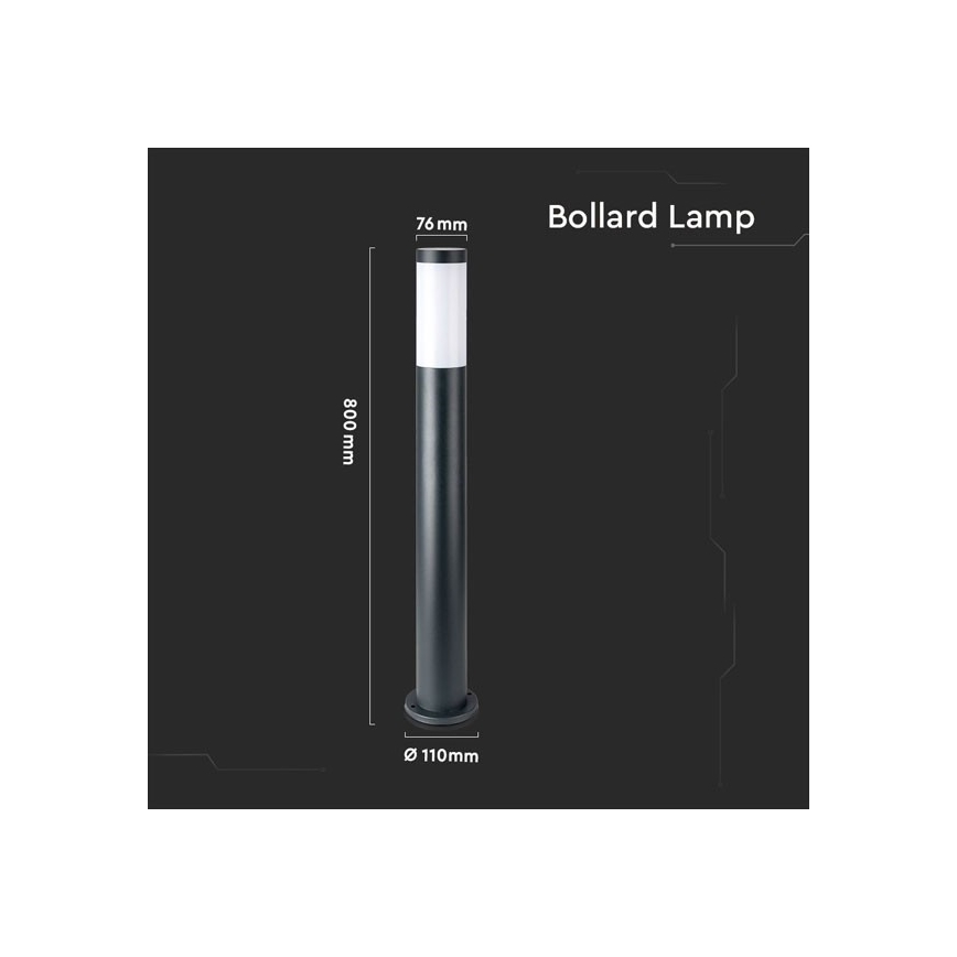 Екстериорна лампа 1xE27/60W/230V IP44 80см черна