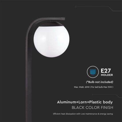 Екстериорна лампа 1xE27/60W/230V IP44 черен