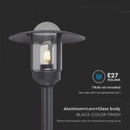 Екстериорна лампа 1xE27/60W/230V IP44 черен