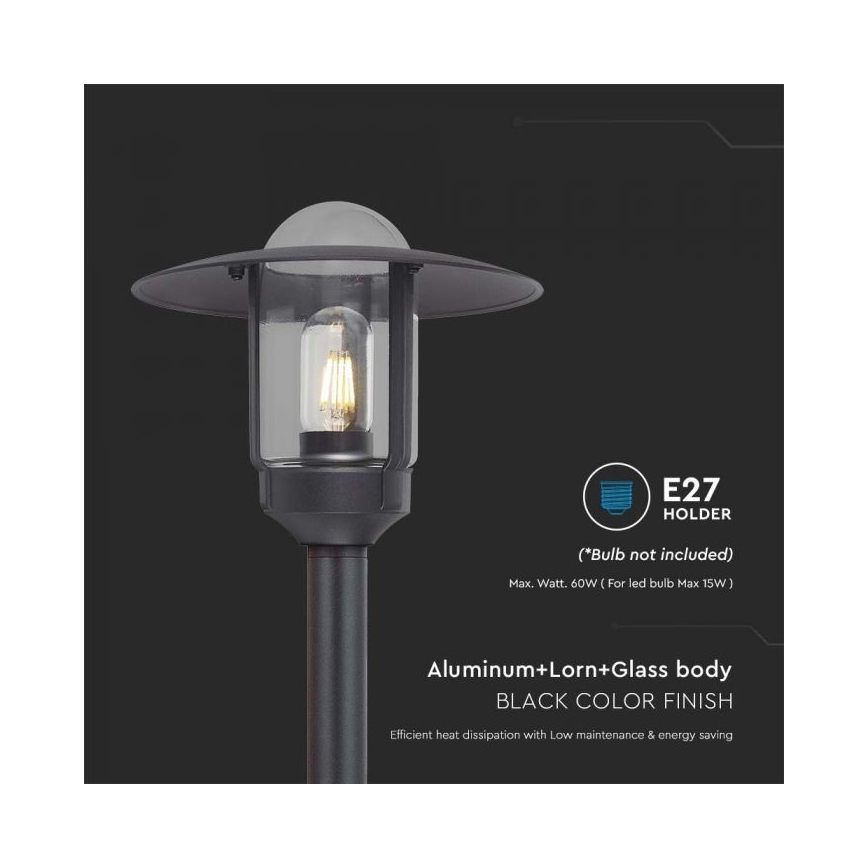 Екстериорна лампа 1xE27/60W/230V IP44 черен