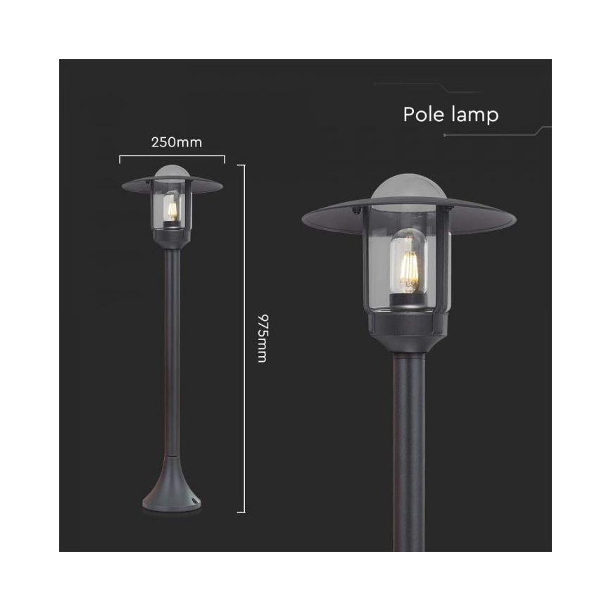 Екстериорна лампа 1xE27/60W/230V IP44 черен