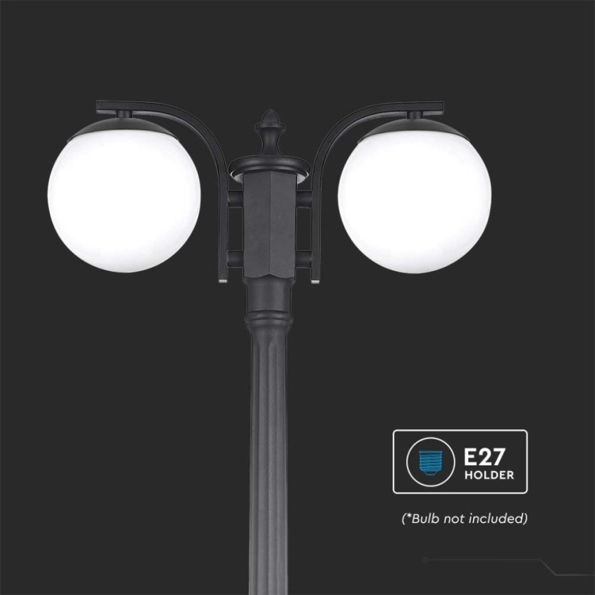 Екстериорна лампа 2xE27/60W/230V IP44 199 см черен