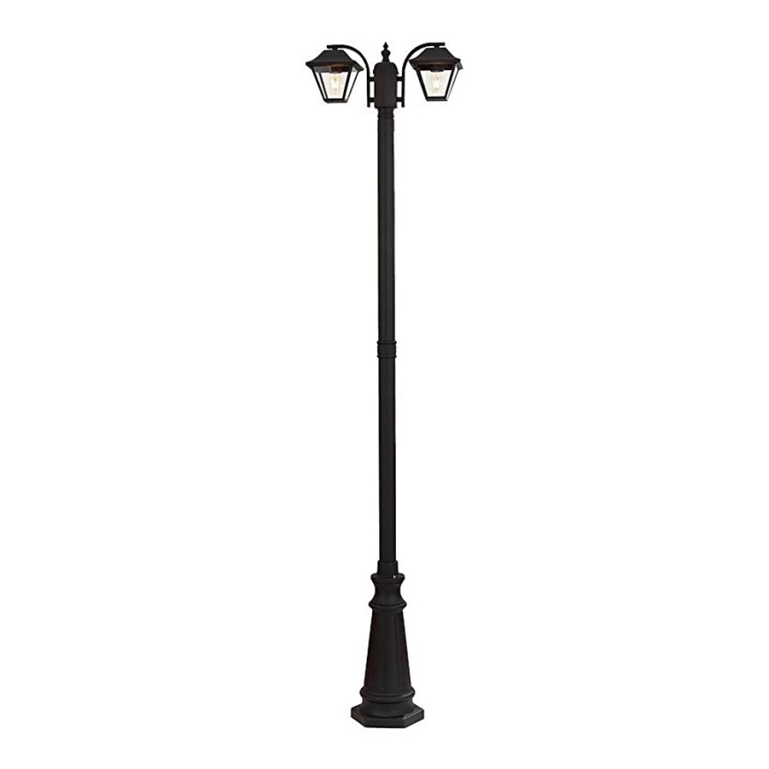 Екстериорна лампа 2xE27/60W/230V IP44 черна 232 см