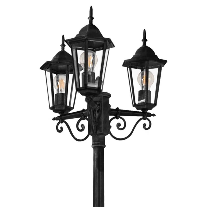 Екстериорна лампа 3xE27/20W/230V IP43 2,58 м черен