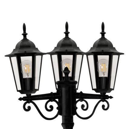 Екстериорна лампа 3xE27/20W/230V IP43 2,58 м черен