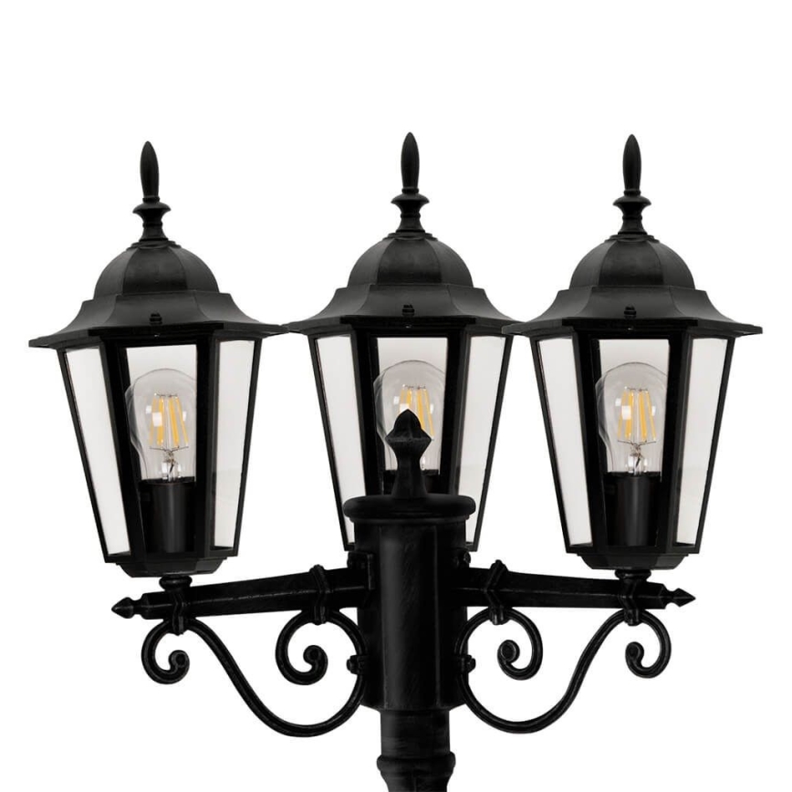 Екстериорна лампа 3xE27/20W/230V IP43 2,58 м черен