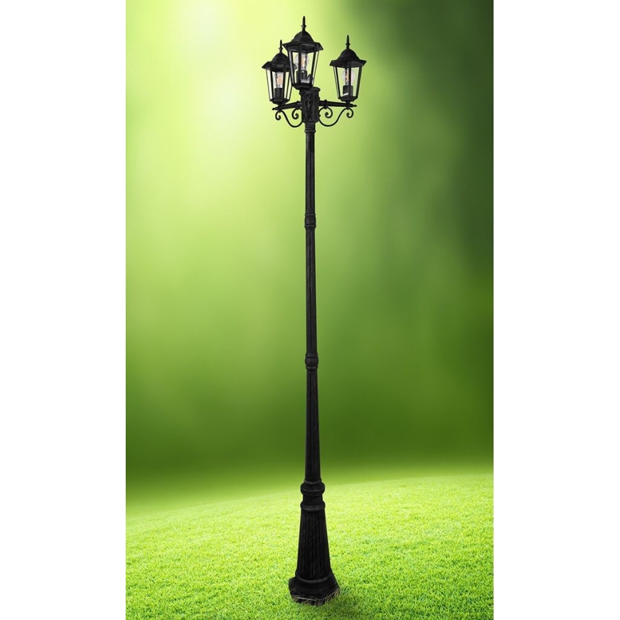 Екстериорна лампа 3xE27/20W/230V IP43 2,58 м черен