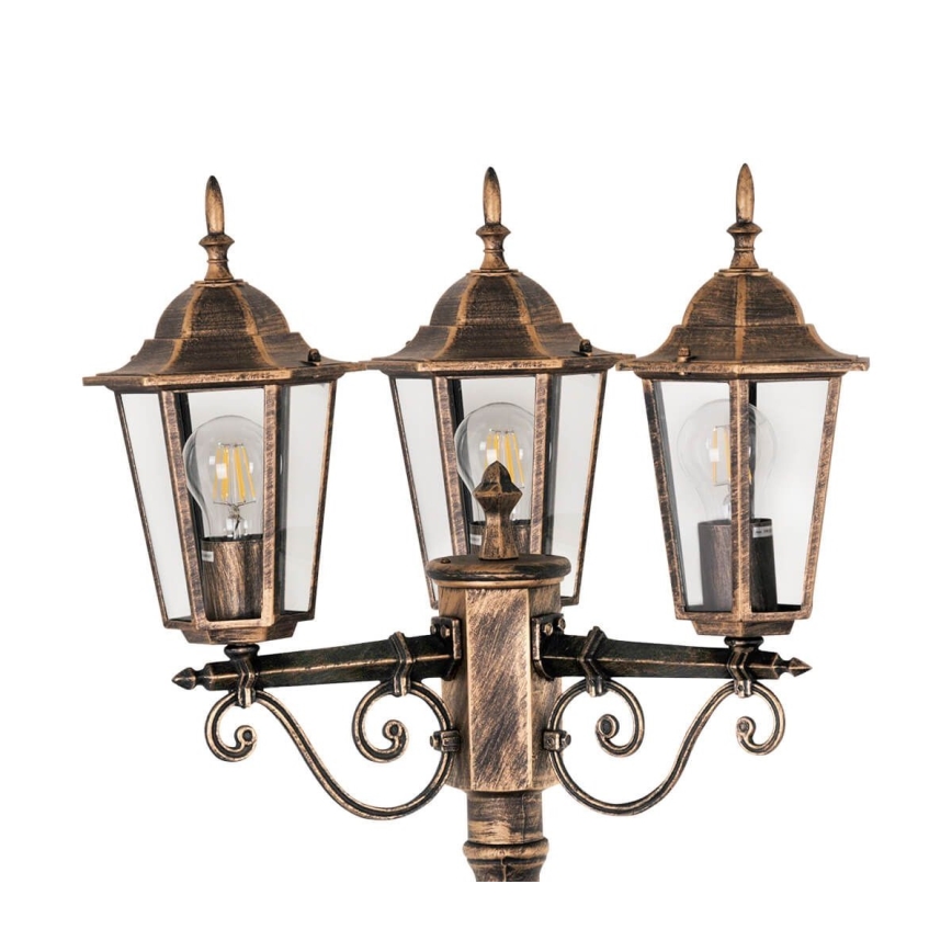 Екстериорна лампа 3xE27/20W/230V IP43 2,58 м патина