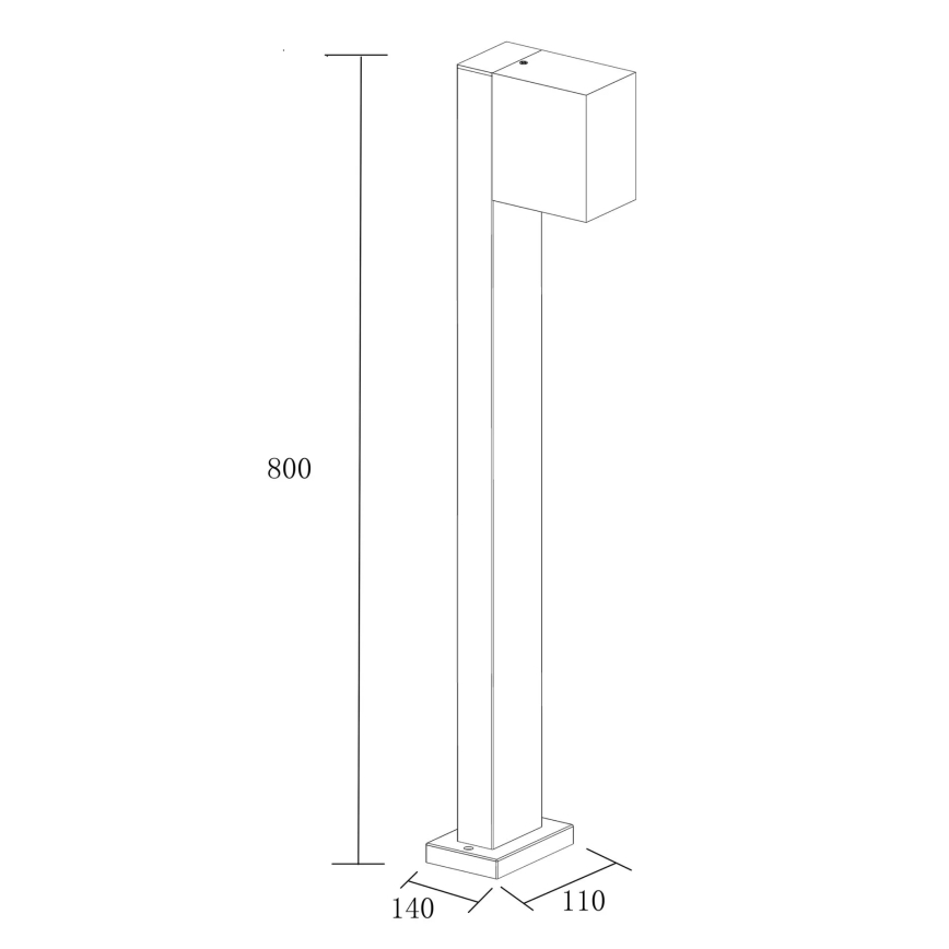 Екстериорна лампа BOSTON 1xGU10/10W/230V 80 см IP54 черен