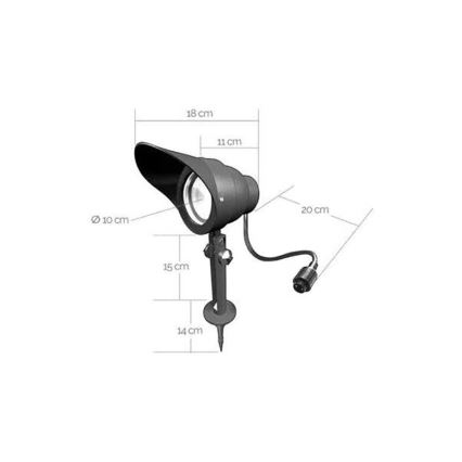 Екстериорна лампа EASY CONNECT 1xGU10/4W/230V IP67 черен
