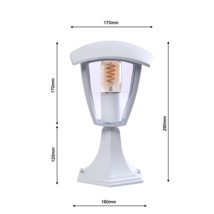 Екстериорна лампа FOX 1xE27/40W/230V IP44 бяла