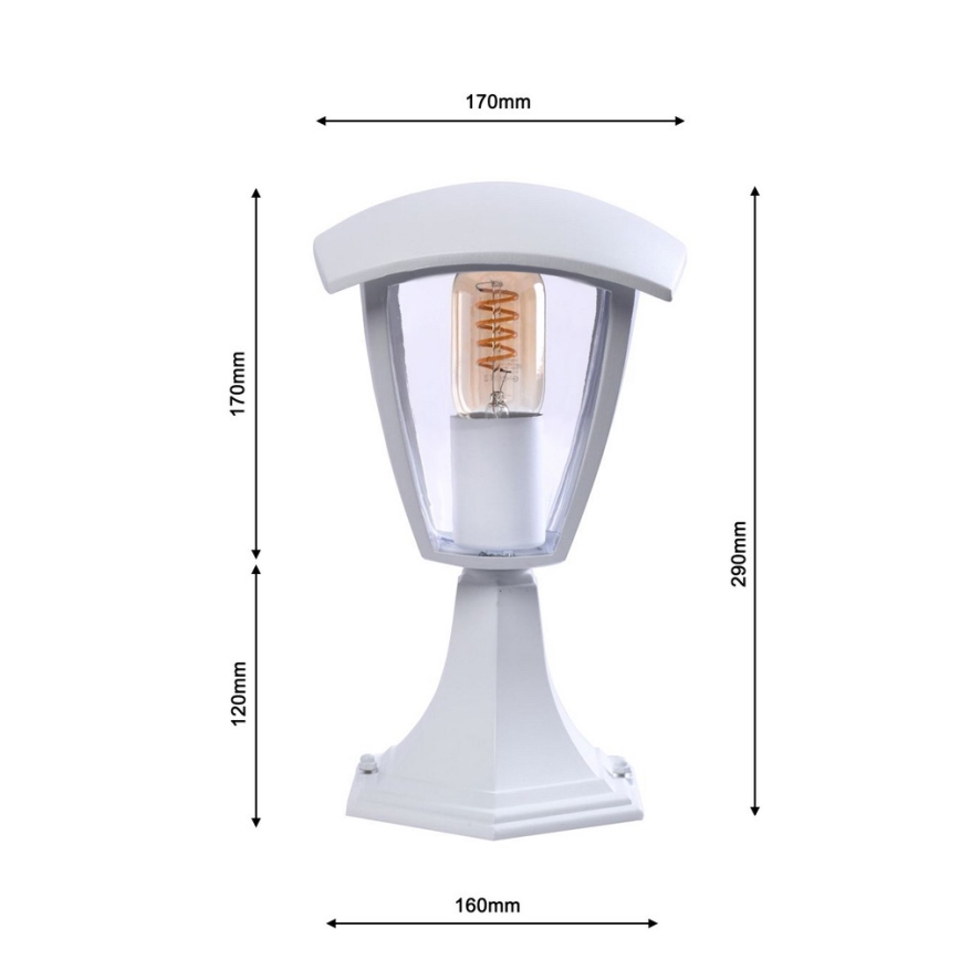 Екстериорна лампа FOX 1xE27/40W/230V IP44 бяла