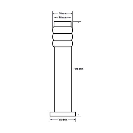 Екстериорна лампа LULA 1xE27/11W/230V IP44 неръждаем