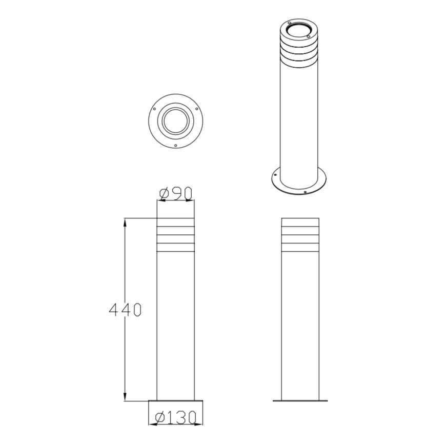 Екстериорна лампа RINO 1xE27/12W/230V IP54 44 см черен