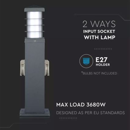 Екстериорна лампа с букси SCHUKO 1xE27/13W/230V IP44