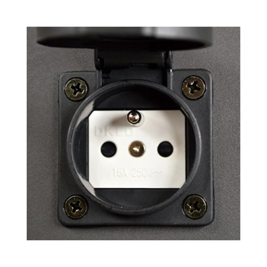 Екстериорна лампа с контакт NEW YORK 1xE27/12W/230V IP44 44 см антрацит