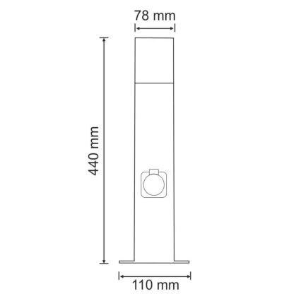 Екстериорна лампа с контакт NEW YORK 1xE27/12W/230V IP44 44 см антрацит