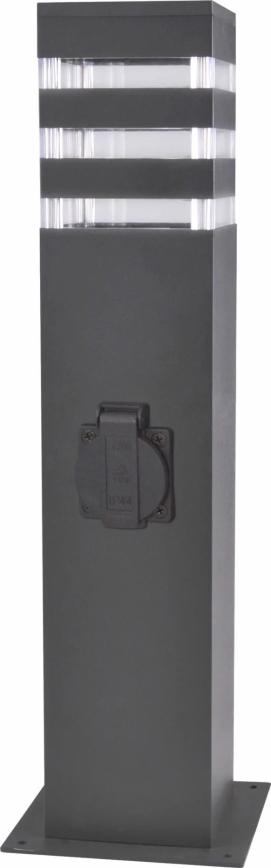Екстериорна лампа с контакт TEKSAS 1xE27/20W/230V 44 см IP44 черен