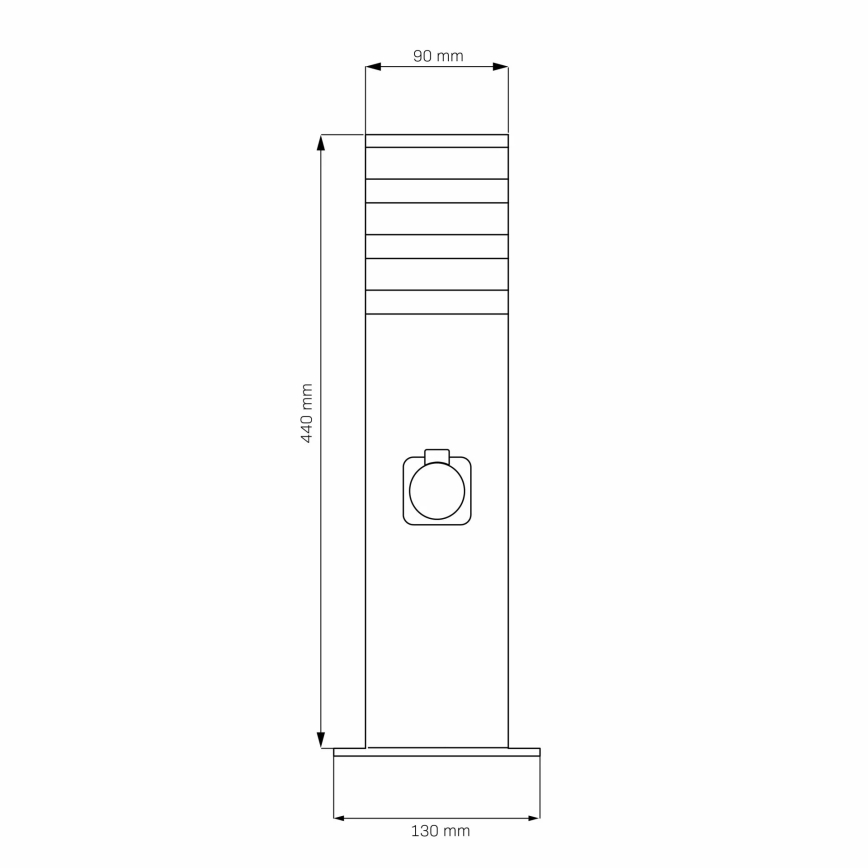 Екстериорна лампа с контакт TEKSAS 1xE27/20W/230V 44 см IP44 черен