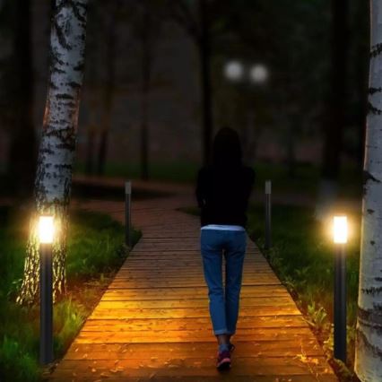 Екстериорна лампа със сензор 1xE27/60W/230V IP44 110см черна