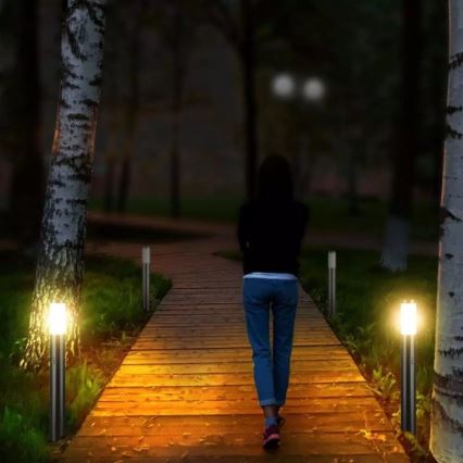 Екстериорна лампа със сензор 1xE27/60W/230V IP44 80см матов хром