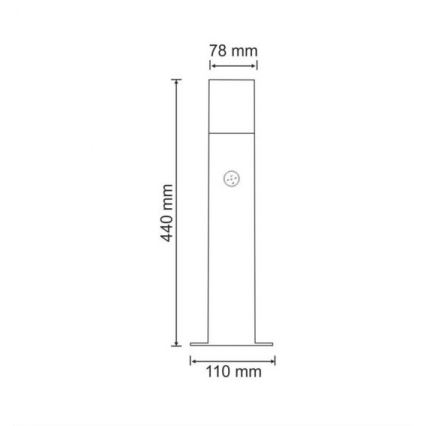 Екстериорна лампа със сензор NEW YORK 1xE27/12W/230V IP44 44 см антрацит