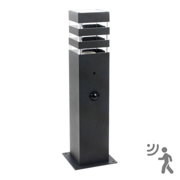 Екстериорна лампа със сензор TEKSAS 1xE27/12W/230V IP44 44 см графитен
