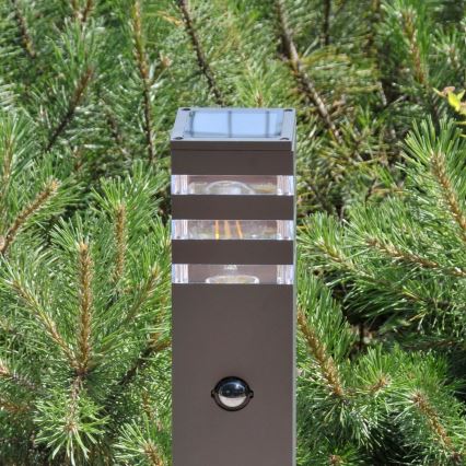 Екстериорна лампа със сензор TEKSAS 1xE27/12W/230V IP44 74 см антрацит