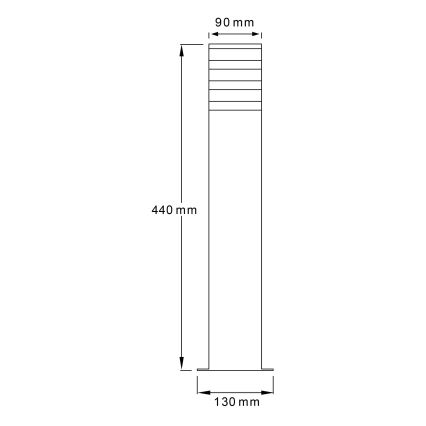 Екстериорна лампа TEKSAS 1xE27/12W/230V IP44 44 см антрацит