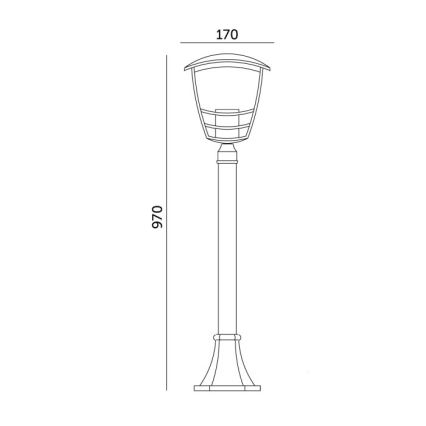Екстериорна лампа TEVIO 1xE27/60W/230V IP54 97 см черен