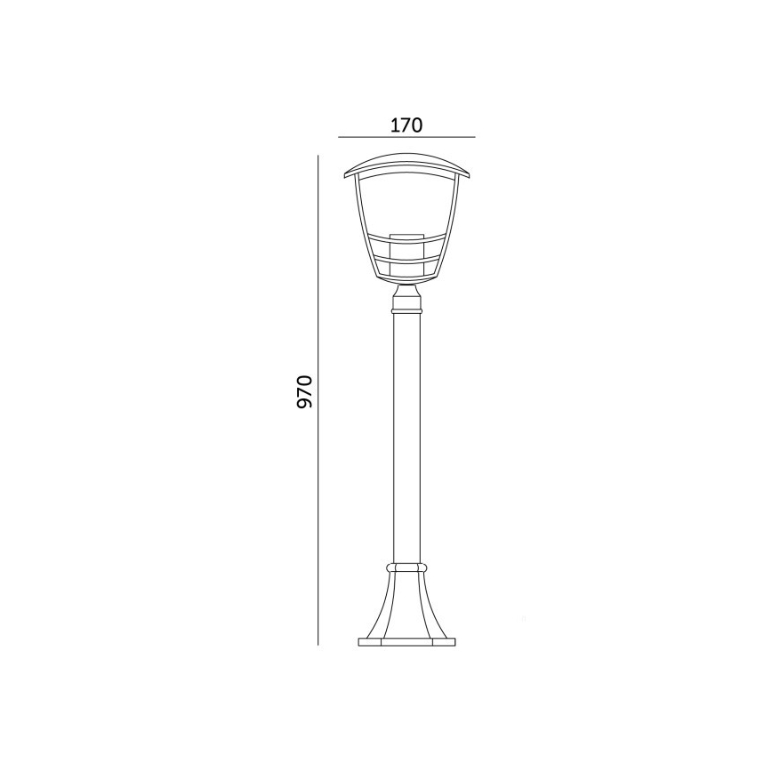 Екстериорна лампа TEVIO 1xE27/60W/230V IP54 97 см черен