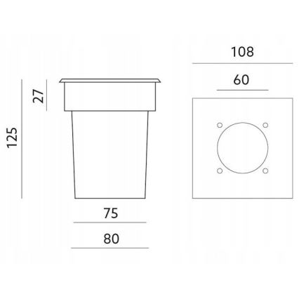 Екстериорна лампа за алея ENTRADA1 1xGU10/50W/230V IP65