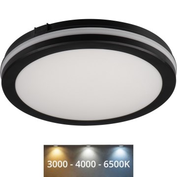 Екстериорна LED лампа за таван BENO E LED/12W/230V 3000/4000/6500K Ø 20 см IP65 черен