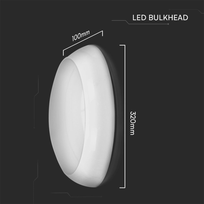 Екстериорна LED лампа за таван със сензор LED/8W/16W/20W/230V IP65 3000/4000/6500K