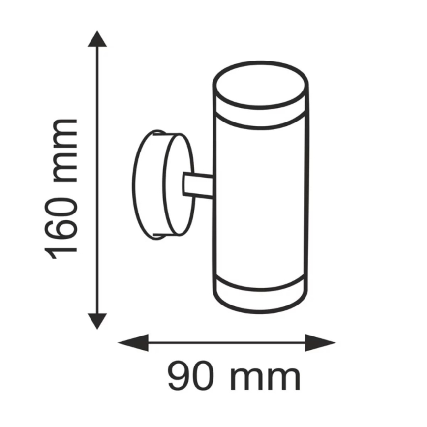 Екстериорна Стенна лампа OLIMP 1 2xGU10/35W неръжда.  IP44