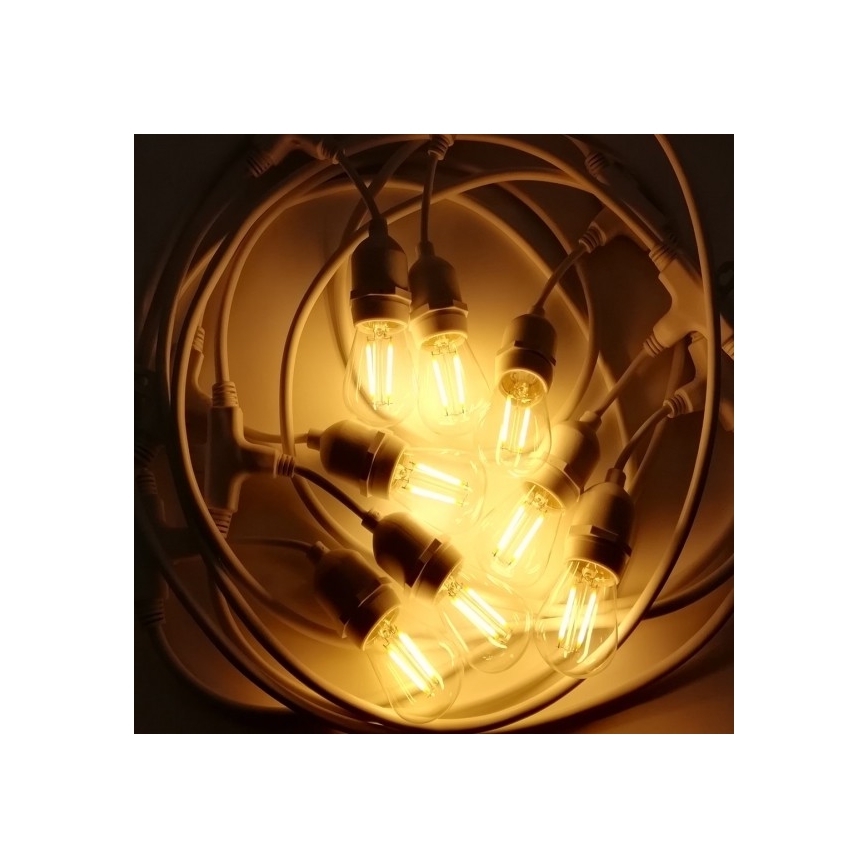 Екстериорна верига 15xE27/10W/230V 15м IP44 бяла