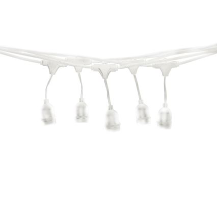 Екстериорна верига с лампички 15xE27/0,5W/230V 15м IP44 бяла