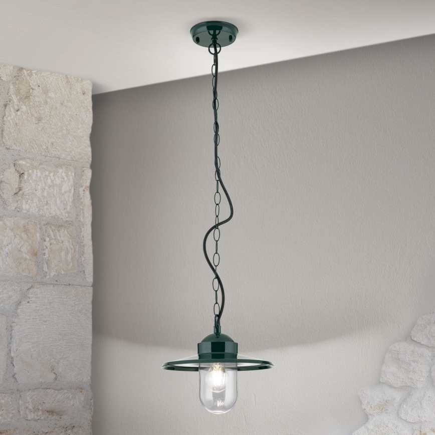 Екстериорна висяща лампа EDWARD 1xE27/60W/230V IP44 зелен