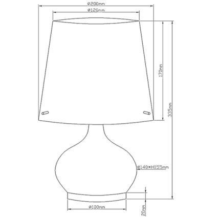 Fabas Luce 2533-34-102 - Настолна лампа ADE 1xG9/25W/230V + 1xE14/60W